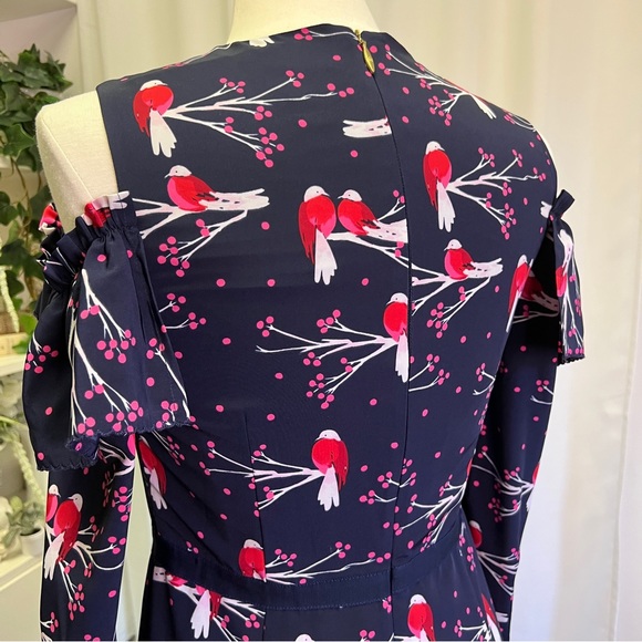 Draper James Love Birds Cold Shoulder Blue Dress - Picture 8 of 16